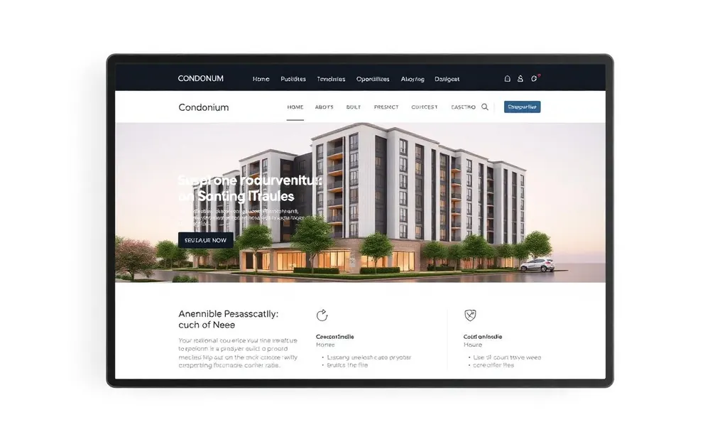 Exemplo de site para condomínio residencial criado pela NUVMI Creator